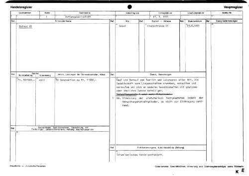 Handelsregister . Hauptregister