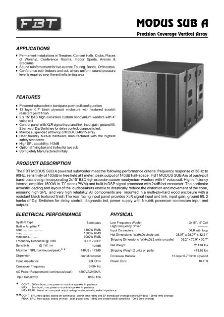 MODUS SUB A - FBT