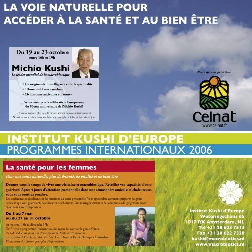 Zomerprogramma 2006 FRA.indd - The Kushi Institute of Europe