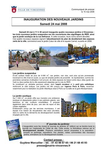 15-05-2008 Inauguration des nouveaux jardins le 24 mai - Ville de ...