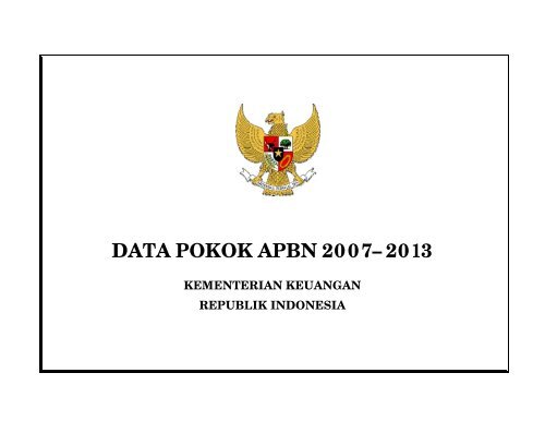 Data Pokok APBN 2013 - Direktorat Jenderal Anggaran ...