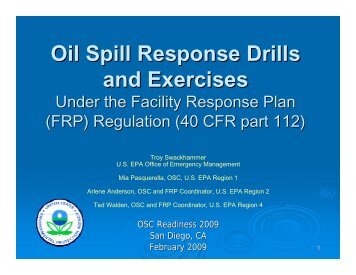 Oil Spill Response Drills and Exercises