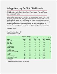 Kellogg Company FACTS: Child Brands - Cereal FACTS