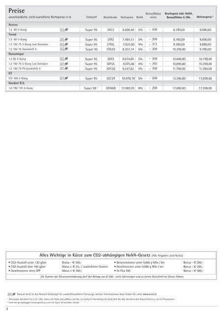 pdf preisliste - Renault