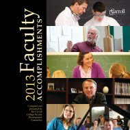 Faculty Accomplishments brochure - Carroll College