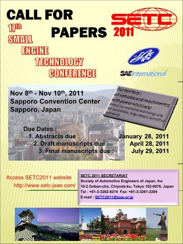 Call for Papers - Small Engine Technology Conference SETC