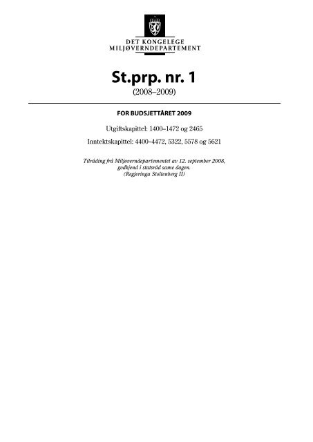 St.prp. nr. 1 (2008-2009) - Statsbudsjettet