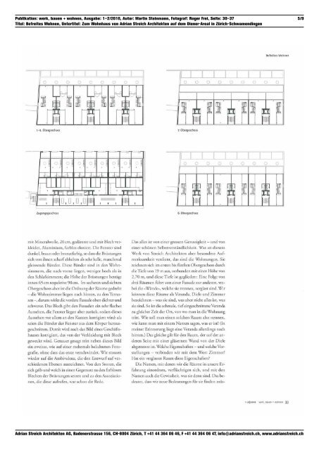 Adrian Streich Architekten AG, Badenerstrasse 156, CH-8004 ZÃ¼rich ...