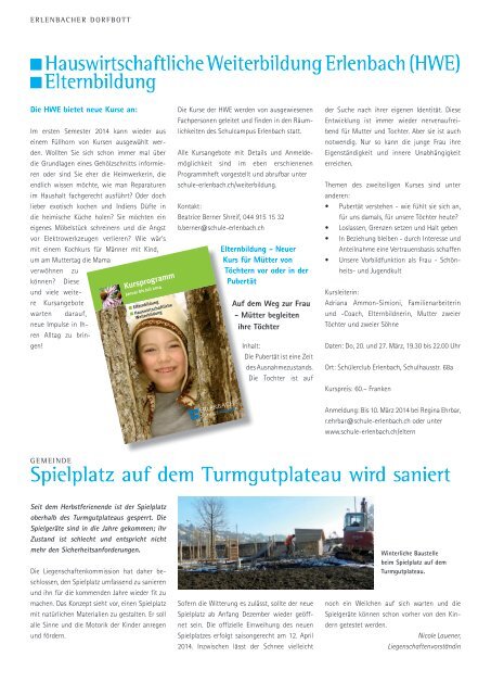 Dorfbott Winter 2013 (PDF, 4008kB) - Gemeinde Erlenbach