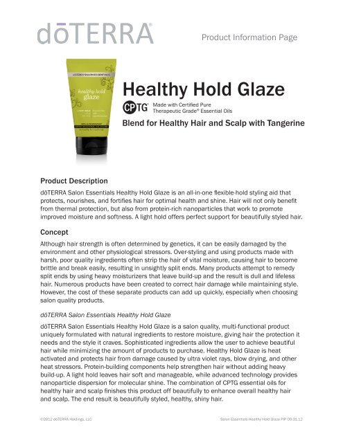 Salon Essentials Healthy Hold Glaze - dōTERRA - Essential Oils