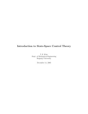 Introduction to State-Space Control Theory