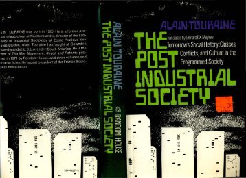 The Post-Industrial Society by Alain Touraine - Autonomous University