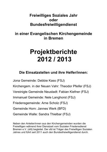 Projektberichte 2012 / 2013 - Sozialer Friedensdienst Bremen e.V.