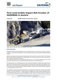 Job Report First semi-mobile Impact Roll Crusher of HAZEMAG in ...