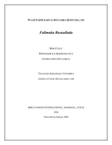 Falimaha Rasuullada - Free Bible Commentary