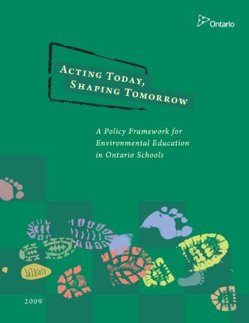 Acting Today, Shaping Tomorrow - Ministère de l'éducation