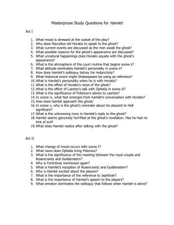 Hamlet essay questions