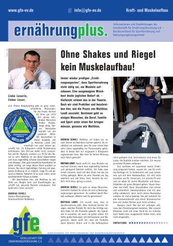 Ohne Shakes und Riegel kein Muskelaufbau - Helge Seliger, The ...