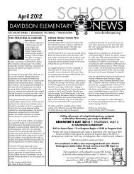 April 2012 - Davidson Elementary School PTO