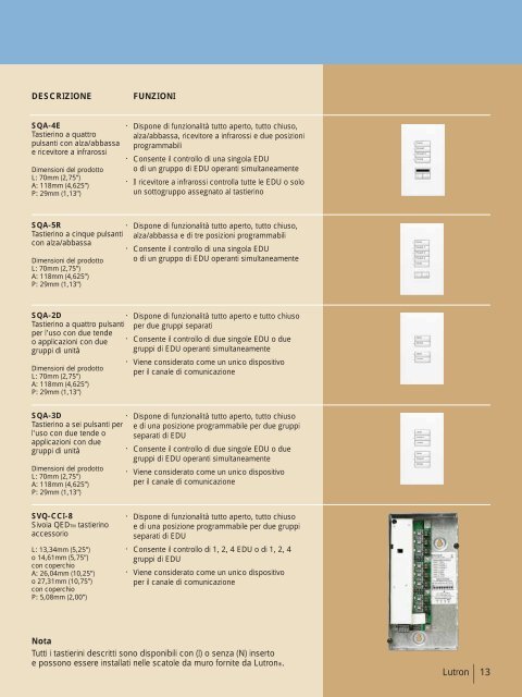 sistemi di oscuramento finestre |azionamento elettronico ... - Lutron