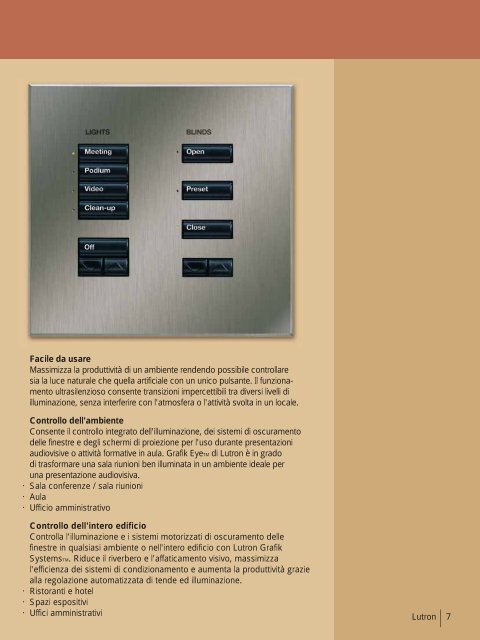 sistemi di oscuramento finestre |azionamento elettronico ... - Lutron