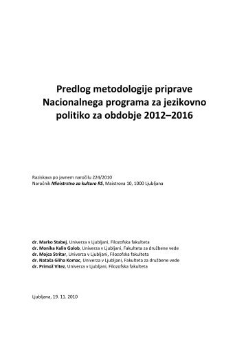 Predlog metodologije priprave Nacionalnega programa za ...