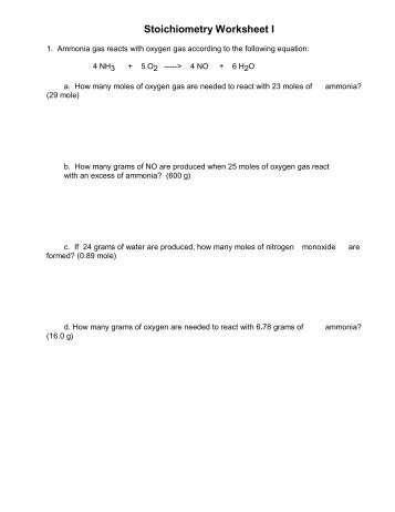 Day 005- Stoichiometry Worksheet 1 blank