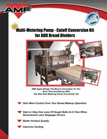 Dual Metering Pump - Cutoff Conversion Kit - AMF Bakery Systems