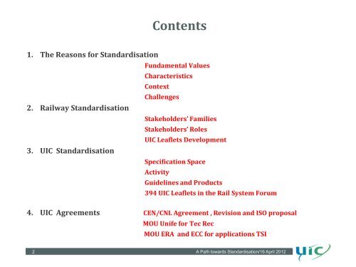 UIC and the development of worldwide railway standards - Unife