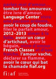 parlez-moi d'amourâ¦ - French Institute Alliance FranÃ§aise