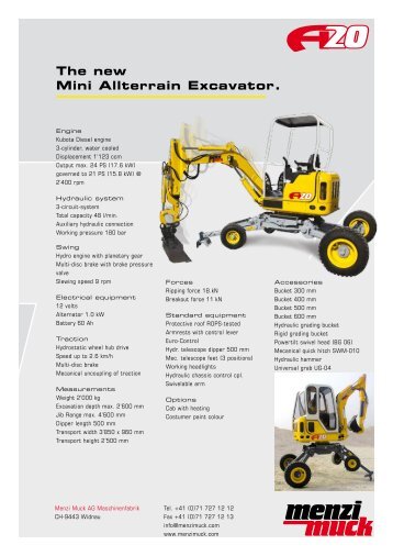 The new Mini Allterrain Excavator. - the world of Menzi Muck