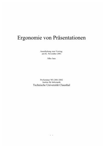 Ergonomie von PrÃƒÂ¤sentationen - Institut fÃƒÂ¼r Informatik