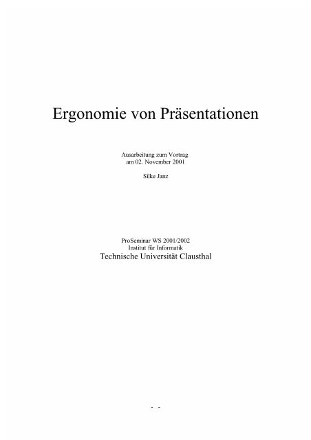 Ergonomie von PrÃƒÂ¤sentationen - Institut fÃƒÂ¼r Informatik