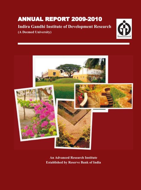 IGIDR Annual Report 2009-2010 - Indira Gandhi Institute of ...
