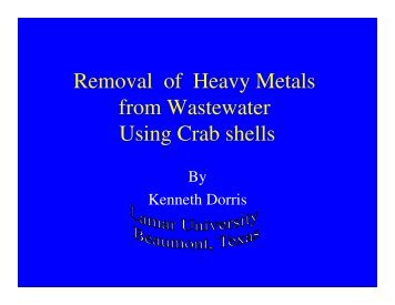 Removal of Heavy Metals from Wastewater Using Crab shells