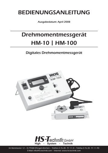 Download Bedienungsanleitung (PDF) - HS-Technik