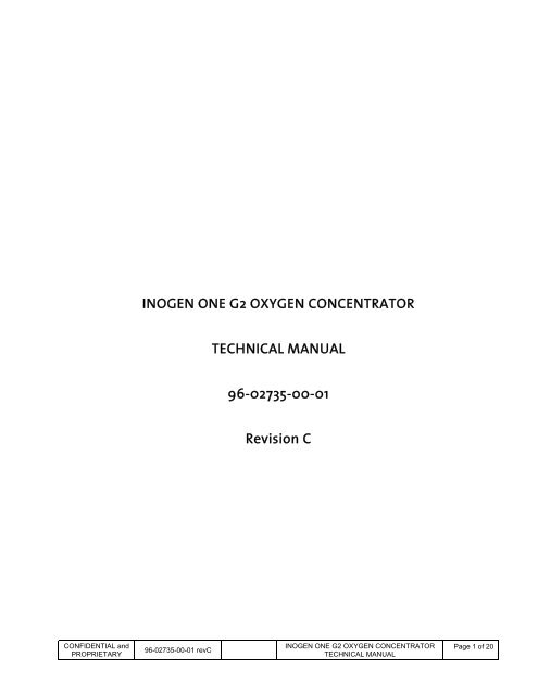 Inogen One G2 Technical Manual