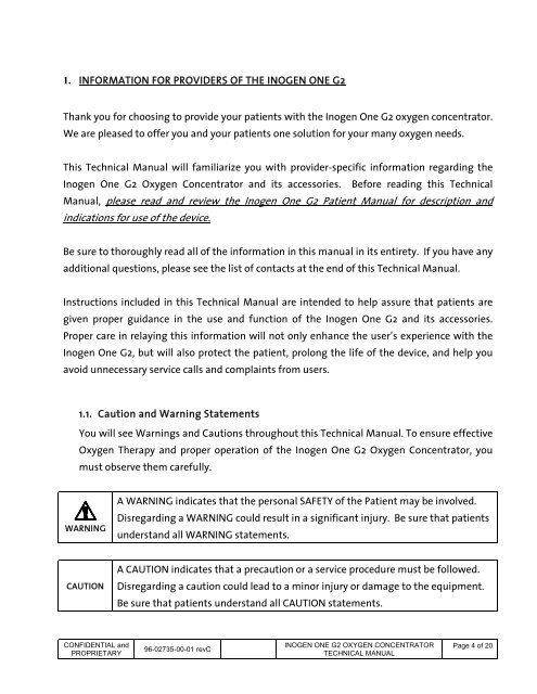 Inogen One G2 Technical Manual