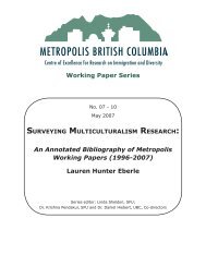 Working Paper Series An Annotated Bibliography of ... - Metropolis BC
