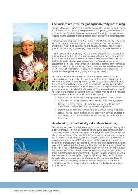 Mining and Biodiversity Guideline Executive Summary