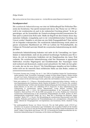 Die sozialistische Industrialisierung – toter Hund ...  - von Helga Schultz