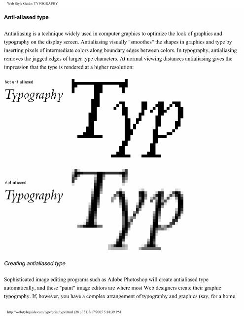 Web Style Guide: TYPOGRAPHY - Sandhills Community College