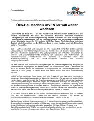 Öko-Haustechnik inVENTer will weiter wachsen