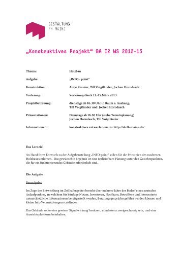 Aufgabenstellung SS_2013_V2k_pdf - Konstruktives Entwerfen