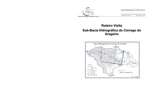 Roteiro Visita Sub-Bacia HidrogrÃ¡fica do CÃ³rrego do ... - CDCC - USP