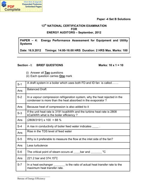 Set B - National Certification Examination for Energy Managers and ...