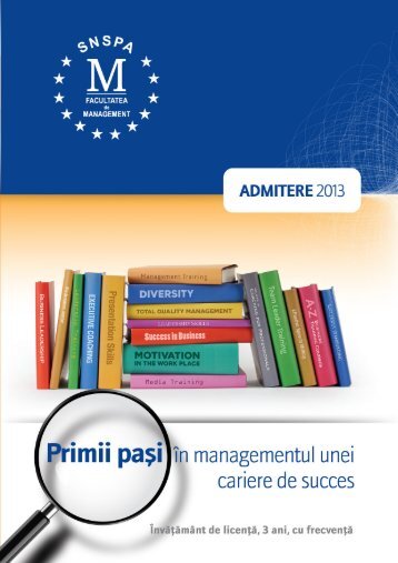 BroÈurÄ Admitere 2013 - Facultatea de Management