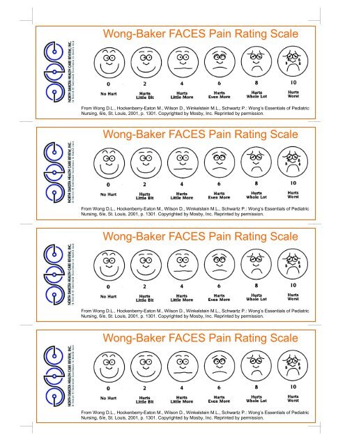 Wong-Baker FACES Pain Rating Scale Wong-Baker FACES Pain ...