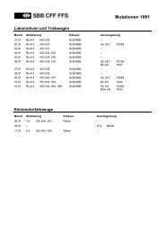 Mutationen 1991 - Verein Rollmaterialverzeichnis Schweiz