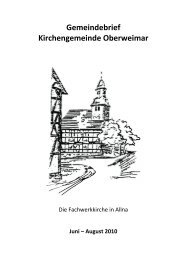 Gemeindebrief Kirchengemeinde Oberweimar - Hermershausen